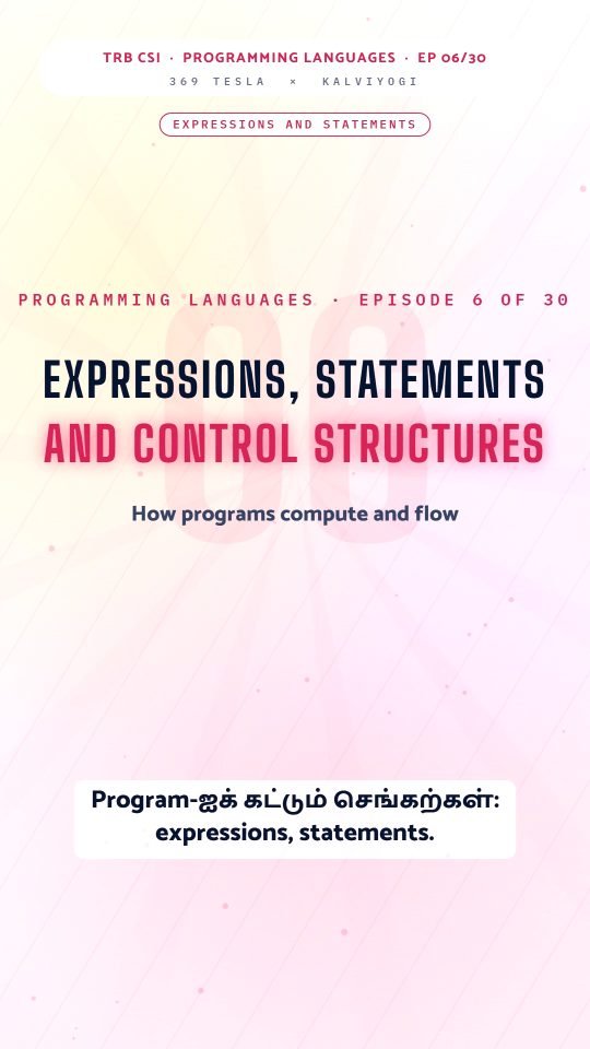 Lesson thumbnail: TRB CSI PPL Part1 EP06 Expressions Statements Control Structures 9x16