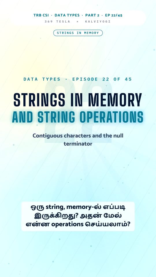 Lesson thumbnail: TRB CSI PPL Part2 EP22 Strings in Memory and Operations 9x16