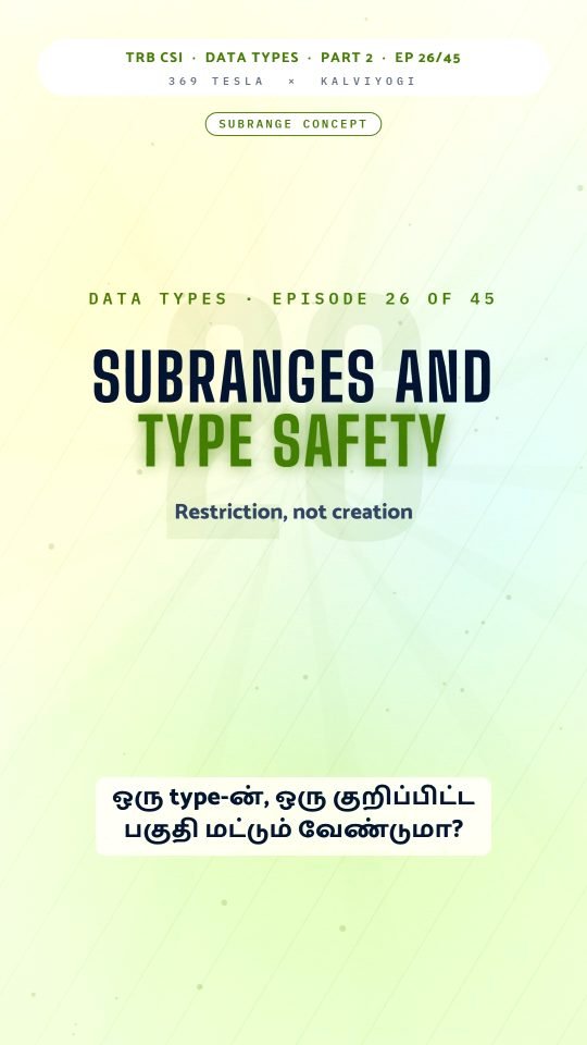 Lesson thumbnail: TRB CSI PPL Part2 EP26 Subranges and Type Safety 9x16