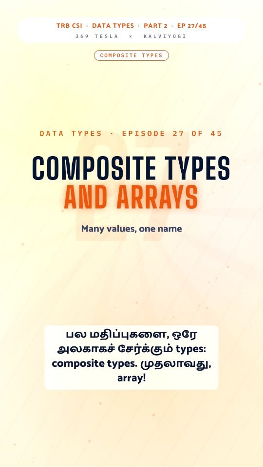 Lesson thumbnail: TRB CSI PPL Part2 EP27 Composite Types and Arrays 9x16