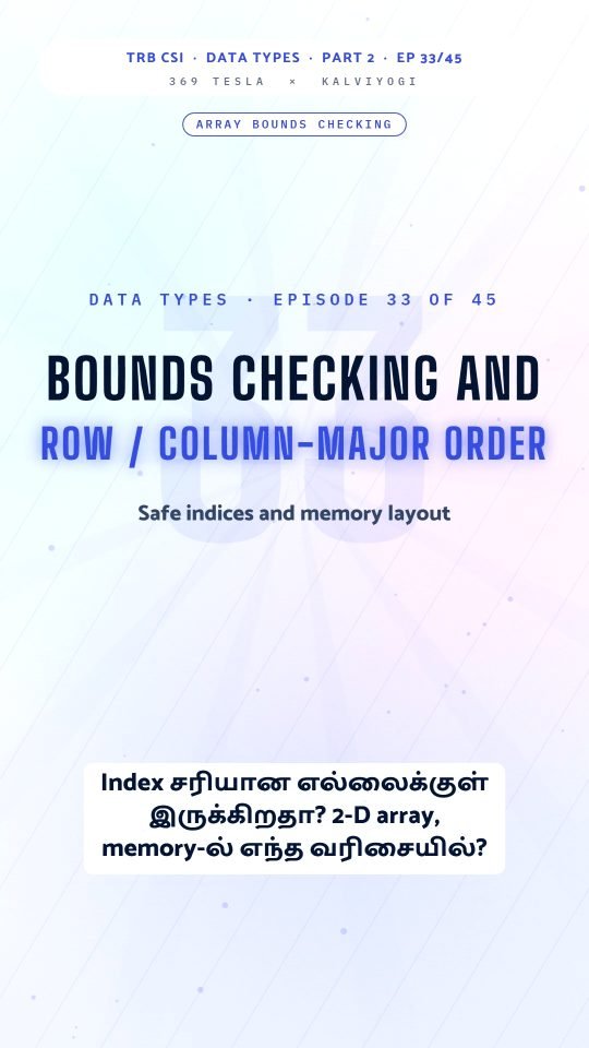 Lesson thumbnail: TRB CSI PPL Part2 EP33 Bounds Checking Row and Column Major 9x16