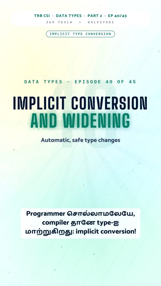 Lesson thumbnail: TRB CSI PPL Part2 EP40 Implicit Conversion and Widening 9x16
