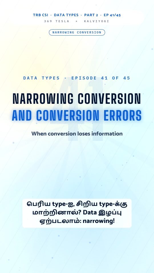 Lesson thumbnail: TRB CSI PPL Part2 EP41 Narrowing Conversion and Errors 9x16
