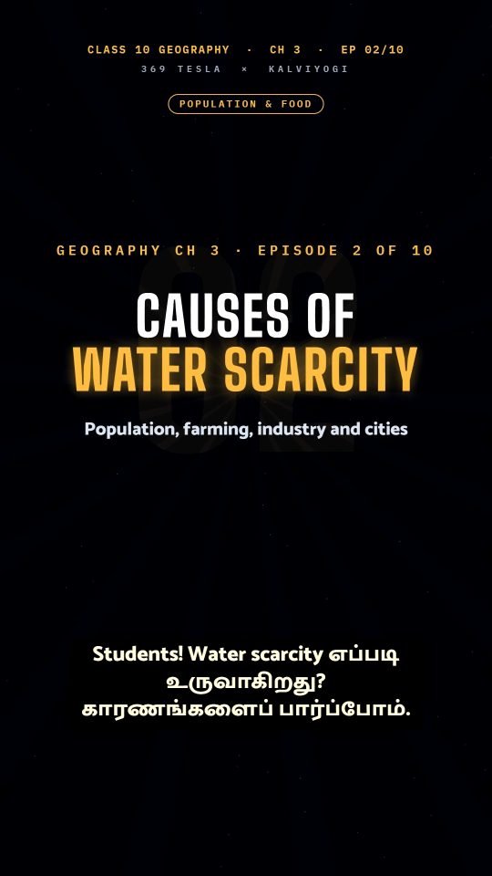Lesson thumbnail: Geography Ch3 EP02 Causes of Water Scarcity