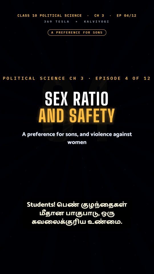 Lesson thumbnail: Political Science Ch3 EP04 Sex Ratio and Safety