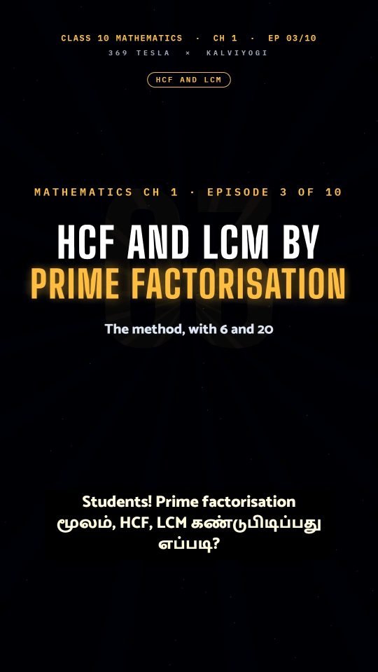 Lesson thumbnail: Mathematics Ch1 EP03 HCF and LCM by Prime Factorisation
