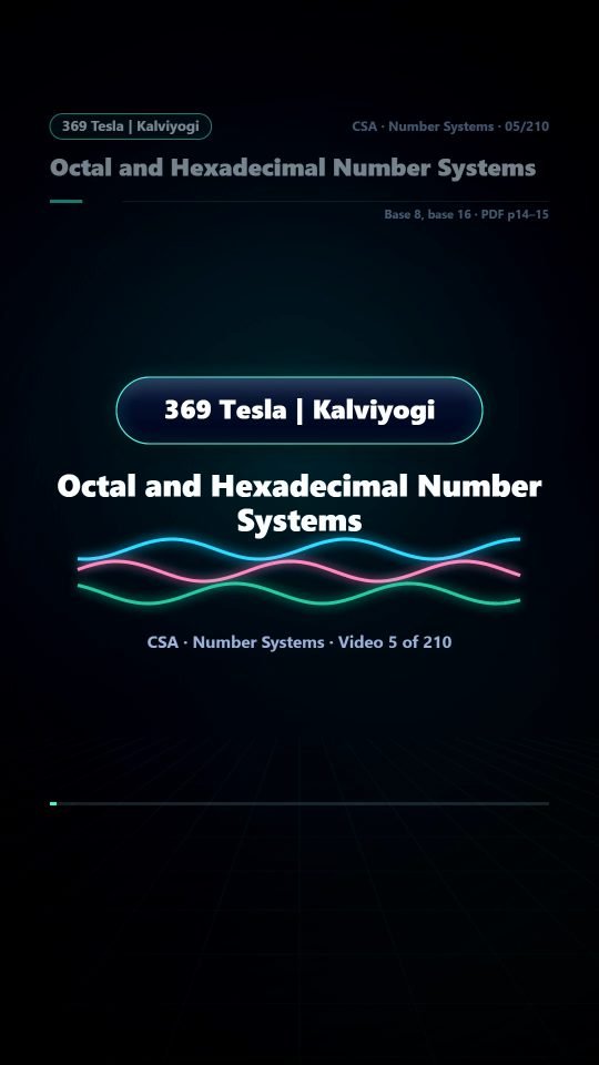 Lesson thumbnail: 05 Octal and Hexadecimal Number Systems