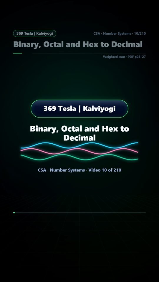 Lesson thumbnail: 10 Binary Octal and Hex to Decimal