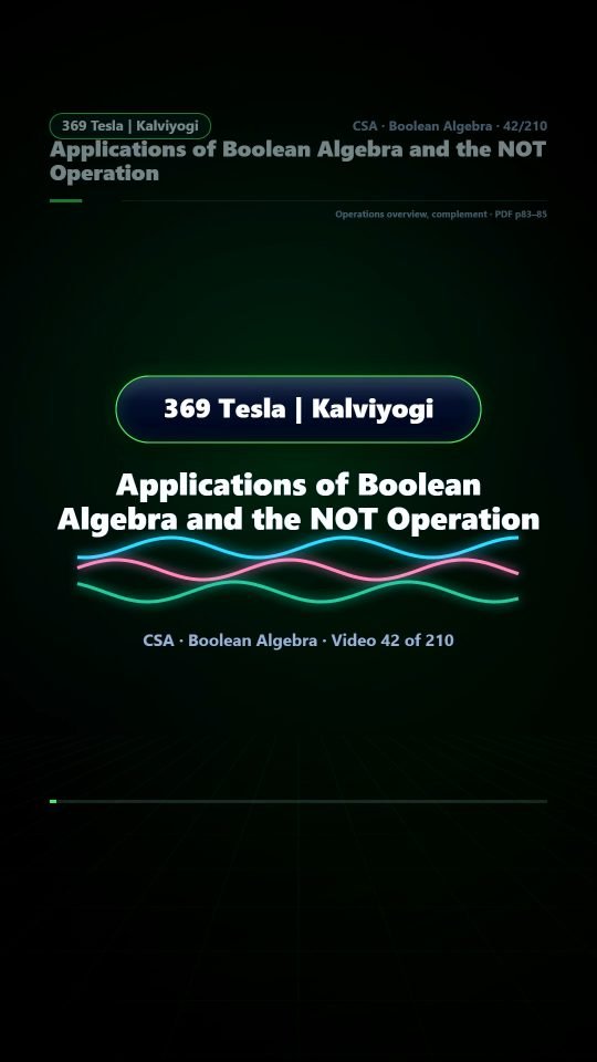 Lesson thumbnail: 42 Applications of Boolean Algebra and the NOT Operation