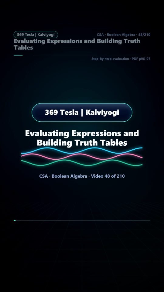 Lesson thumbnail: 48 Evaluating Expressions and Building Truth Tables