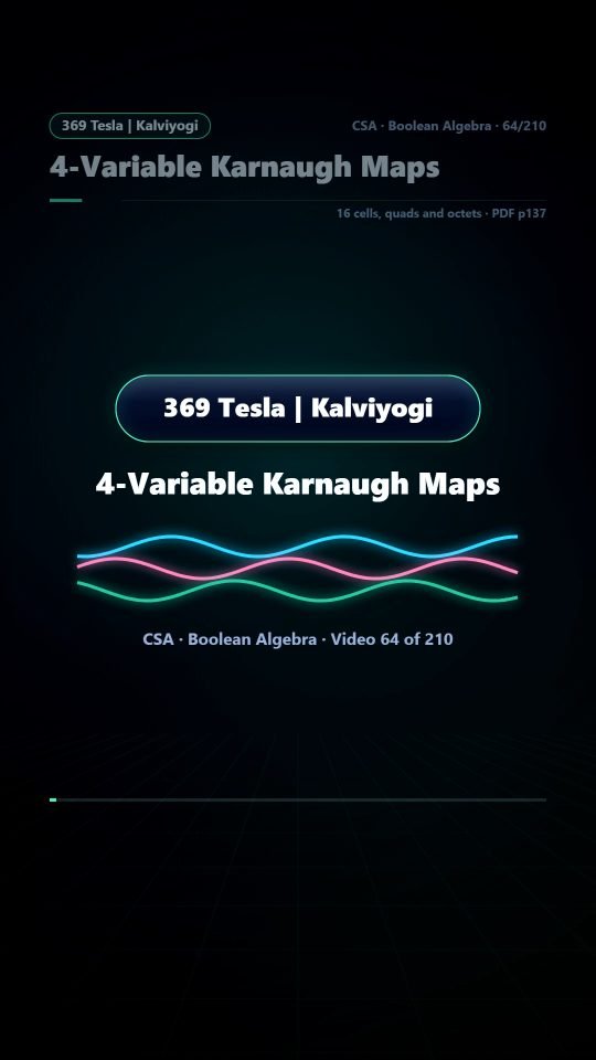 Lesson thumbnail: 64 4 Variable Karnaugh Maps