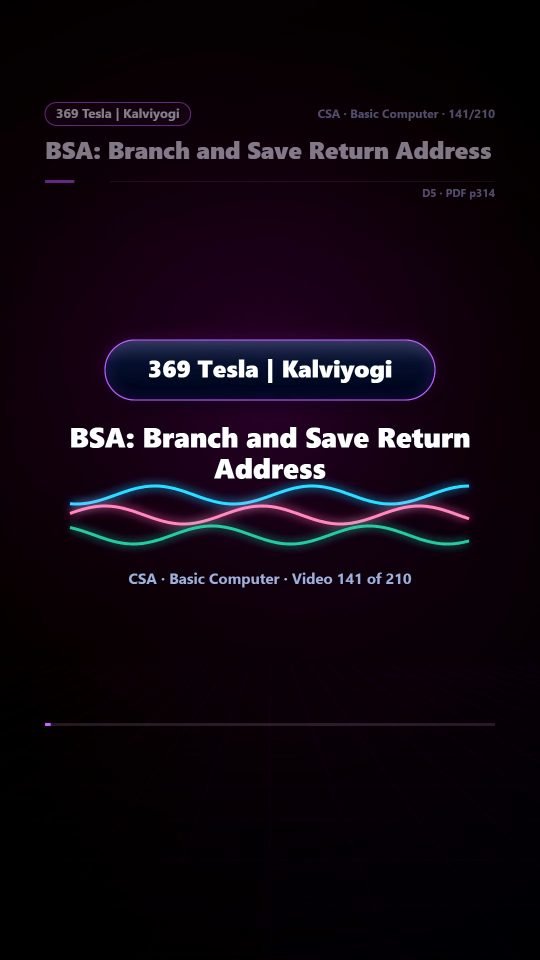 Lesson thumbnail: 141 BSA Branch and Save Return Address