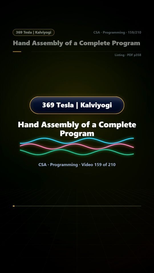 Lesson thumbnail: 159 Hand Assembly of a Complete Program