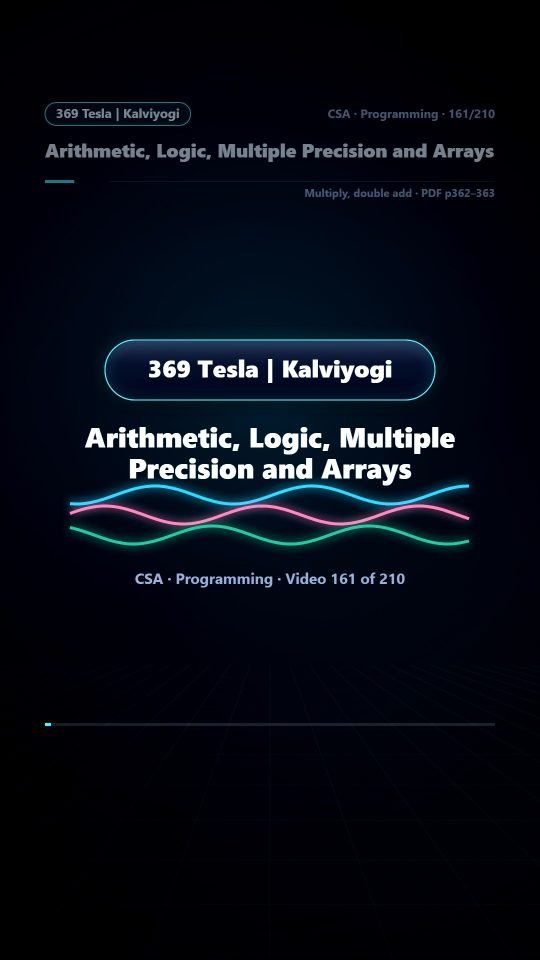 Lesson thumbnail: 161 Arithmetic Logic Multiple Precision and Arrays