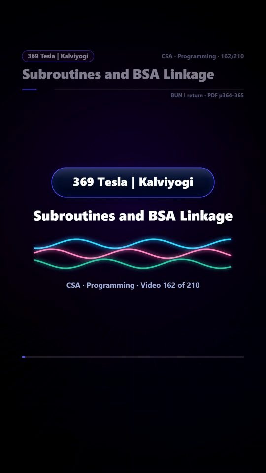 Lesson thumbnail: 162 Subroutines and BSA Linkage