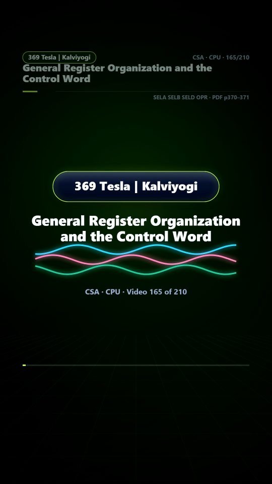 Lesson thumbnail: 165 General Register Organization and the Control Word