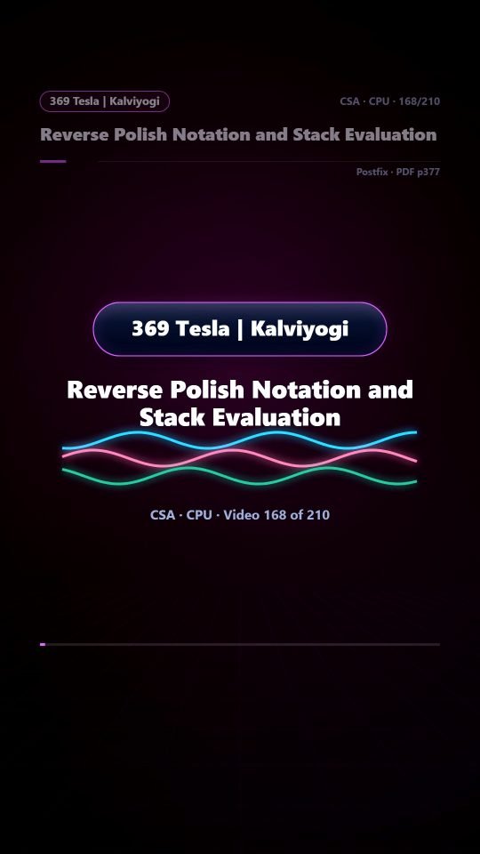 Lesson thumbnail: 168 Reverse Polish Notation and Stack Evaluation