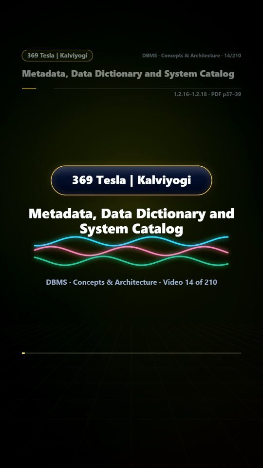 Lesson thumbnail: 14 Metadata Data Dictionary and System Catalog