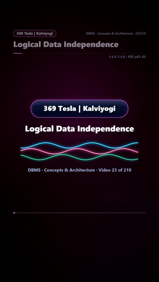 Lesson thumbnail: 23 Logical Data Independence