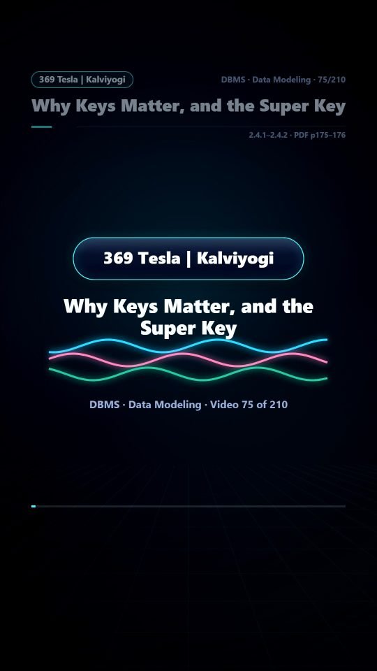 Lesson thumbnail: 75 Why Keys Matter and the Super Key