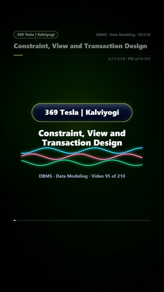 Lesson thumbnail: 95 Constraint View and Transaction Design