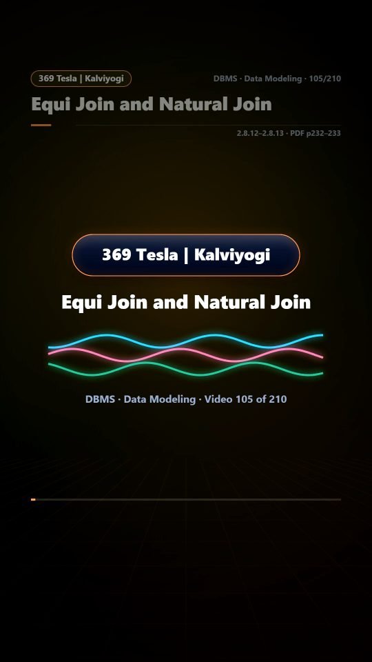 Lesson thumbnail: 105 Equi Join and Natural Join