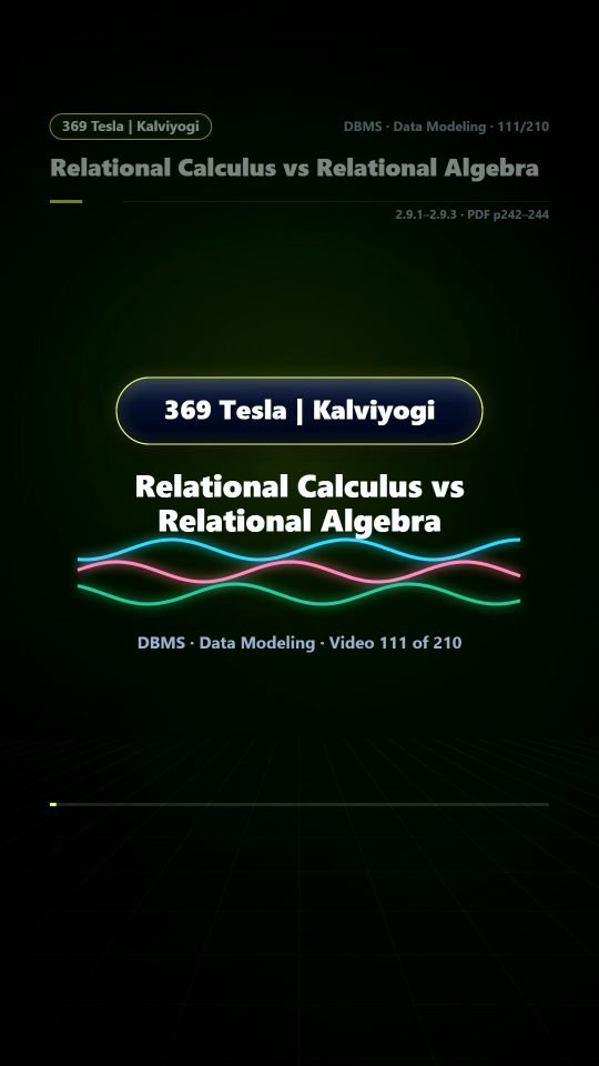 Lesson thumbnail: 111 Relational Calculus vs Relational Algebra