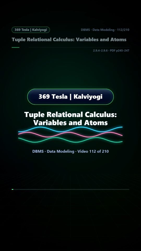Lesson thumbnail: 112 Tuple Relational Calculus Variables and Atoms