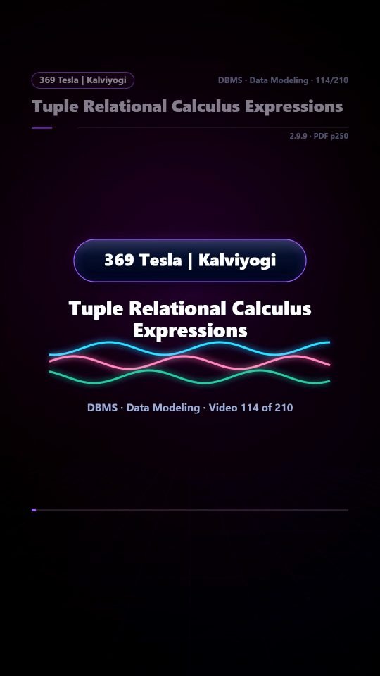 Lesson thumbnail: 114 Tuple Relational Calculus Expressions