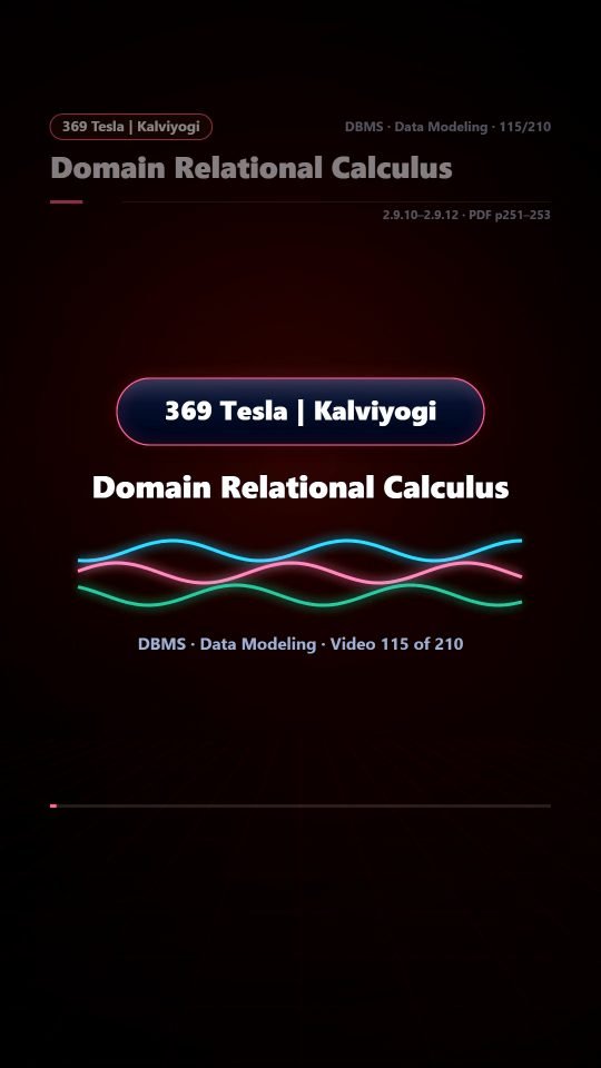 Lesson thumbnail: 115 Domain Relational Calculus