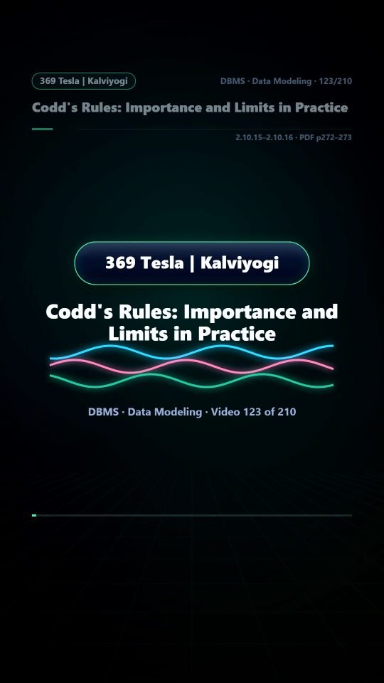 Lesson thumbnail: 123 Codd s Rules Importance and Limits in Practice