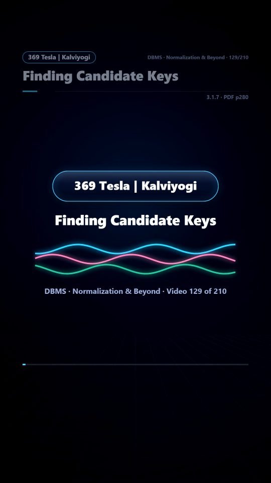 Lesson thumbnail: 129 Finding Candidate Keys