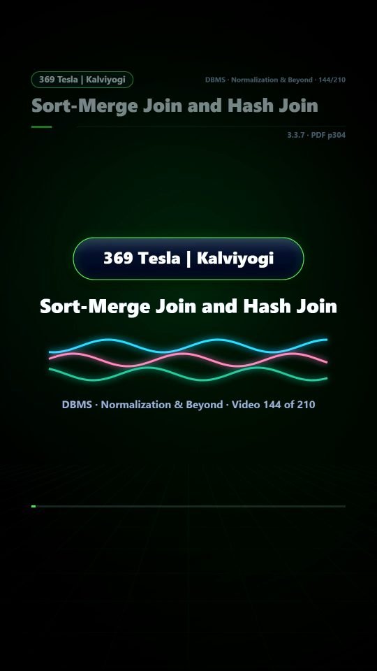 Lesson thumbnail: 144 Sort Merge Join and Hash Join