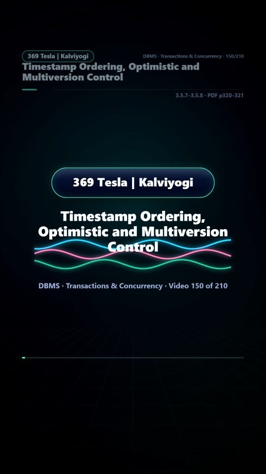 Lesson thumbnail: 150 Timestamp Ordering Optimistic and Multiversion Control
