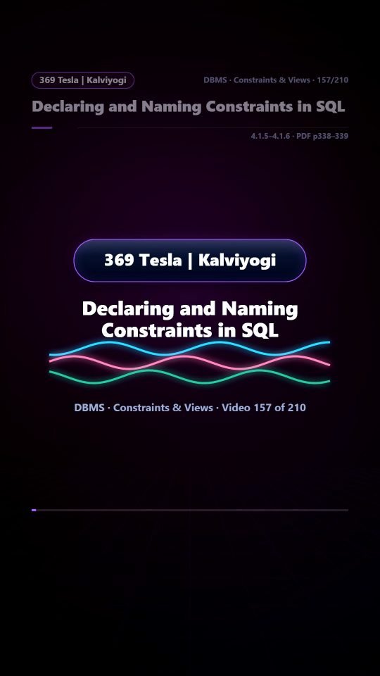 Lesson thumbnail: 157 Declaring and Naming Constraints in SQL