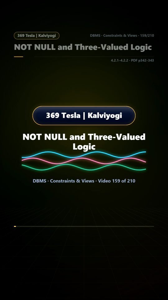 Lesson thumbnail: 159 NOT NULL and Three Valued Logic