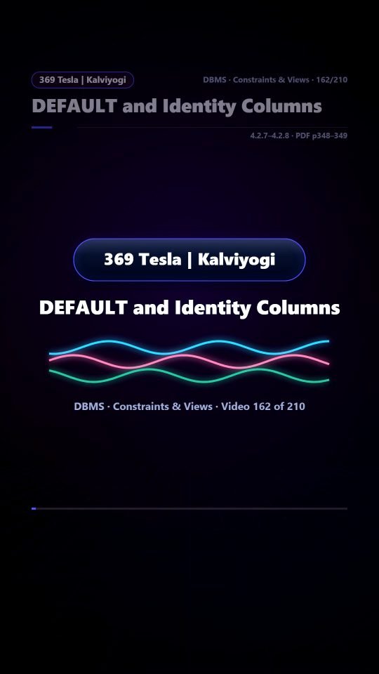 Lesson thumbnail: 162 DEFAULT and Identity Columns