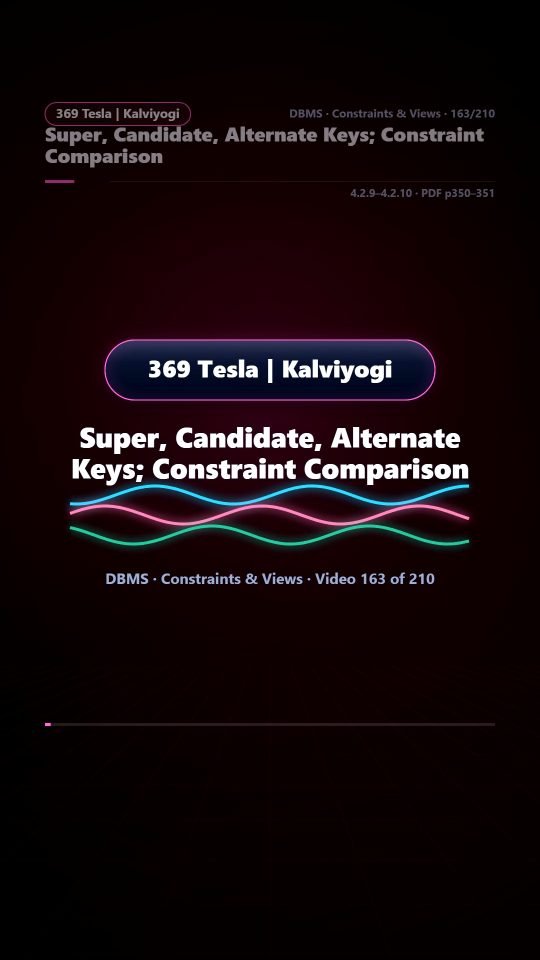 Lesson thumbnail: 163 Super Candidate Alternate Keys Constraint Comparison