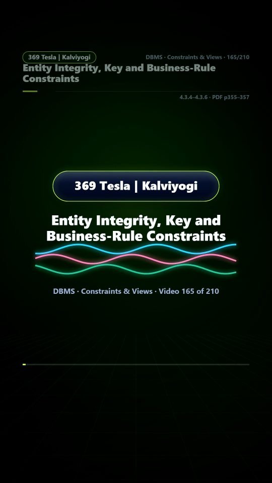 Lesson thumbnail: 165 Entity Integrity Key and Business Rule Constraints