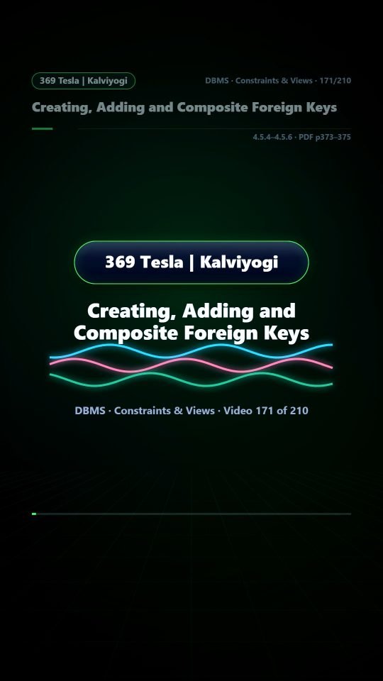 Lesson thumbnail: 171 Creating Adding and Composite Foreign Keys