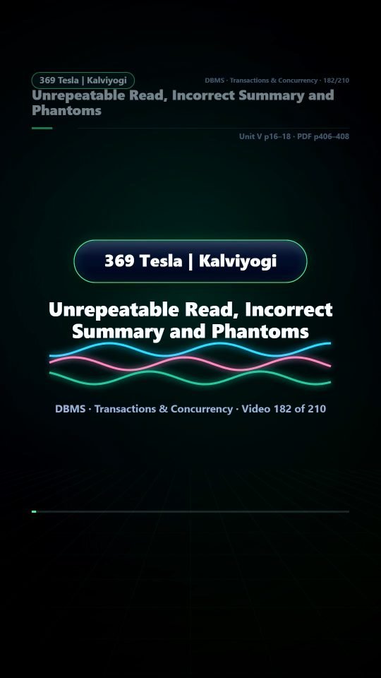 Lesson thumbnail: 182 Unrepeatable Read Incorrect Summary and Phantoms
