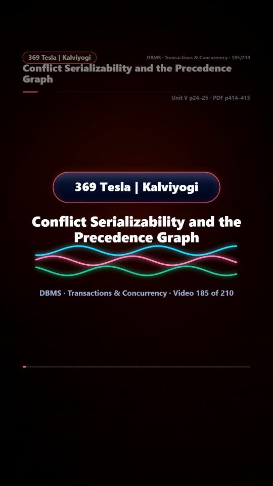 Lesson thumbnail: 185 Conflict Serializability and the Precedence Graph
