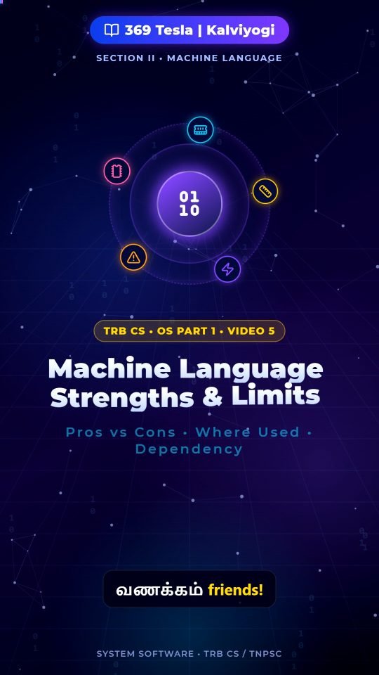 Lesson thumbnail: OS P1 - 05 - Machine Language Pros, Cons & Dependency