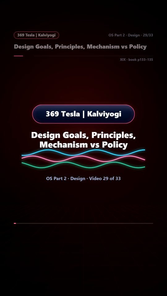Lesson thumbnail: 29 Design Goals Principles Mechanism vs Policy