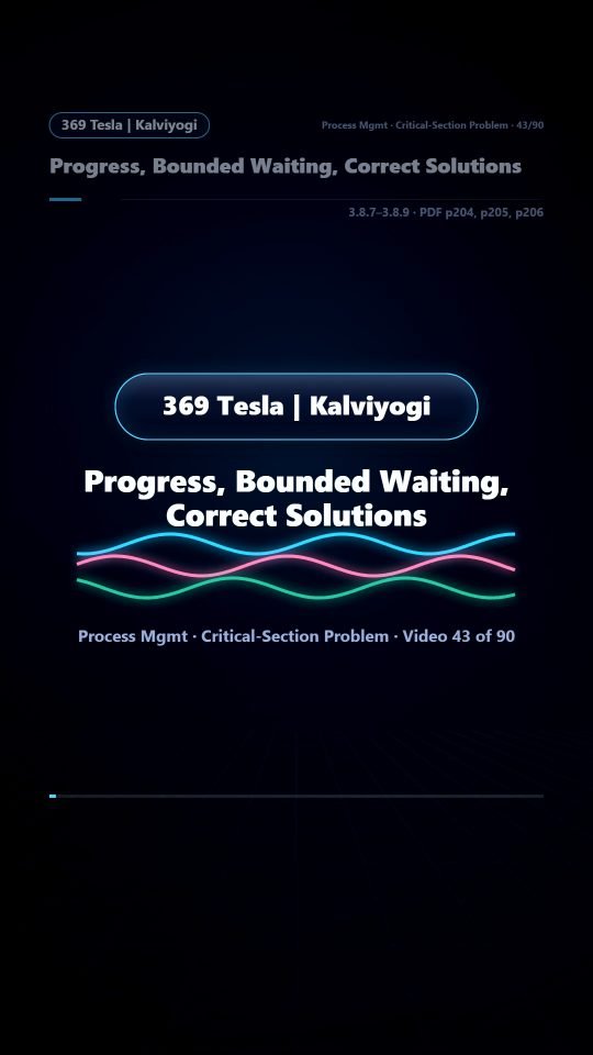 Lesson thumbnail: 43 Progress Bounded Waiting Correct Solutions