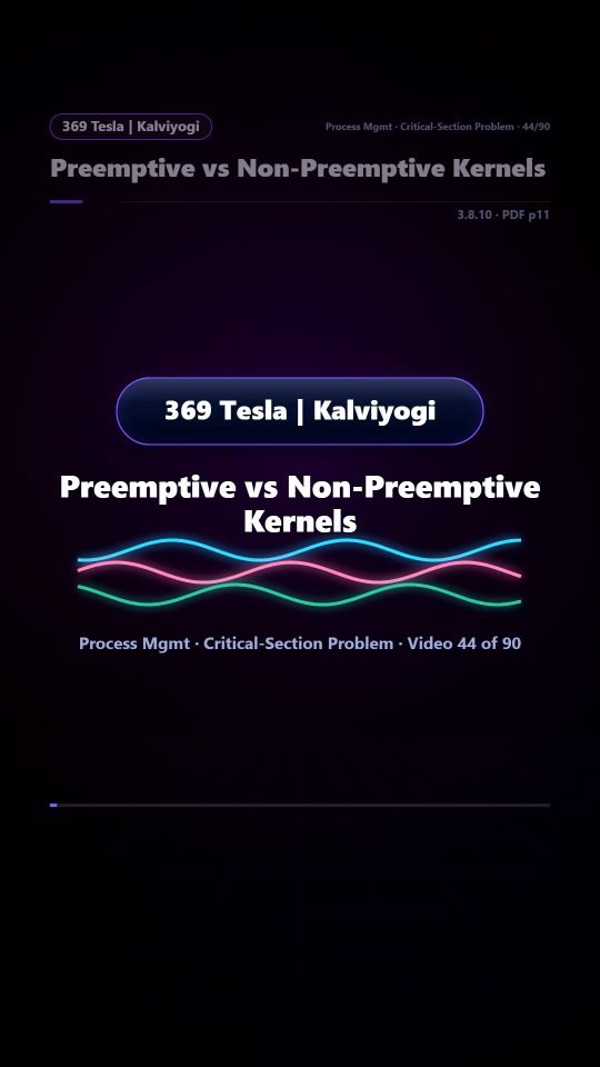 Lesson thumbnail: 44 Preemptive vs Non Preemptive Kernels