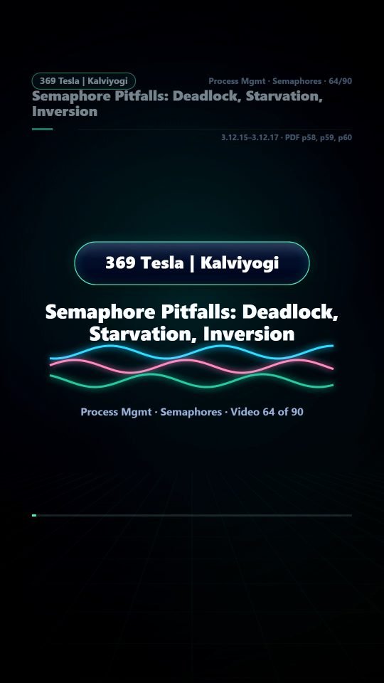 Lesson thumbnail: 64 Semaphore Pitfalls Deadlock Starvation Inversion