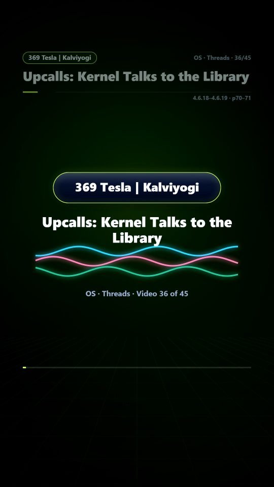 Lesson thumbnail: 36 Upcalls Kernel Talks to the Library
