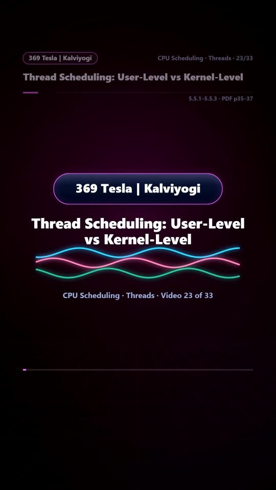 Lesson thumbnail: 23 Thread Scheduling User Level vs Kernel Level