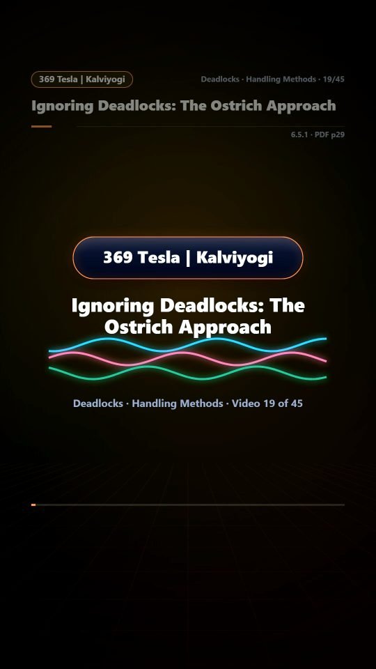 Lesson thumbnail: 19 Ignoring Deadlocks The Ostrich Approach